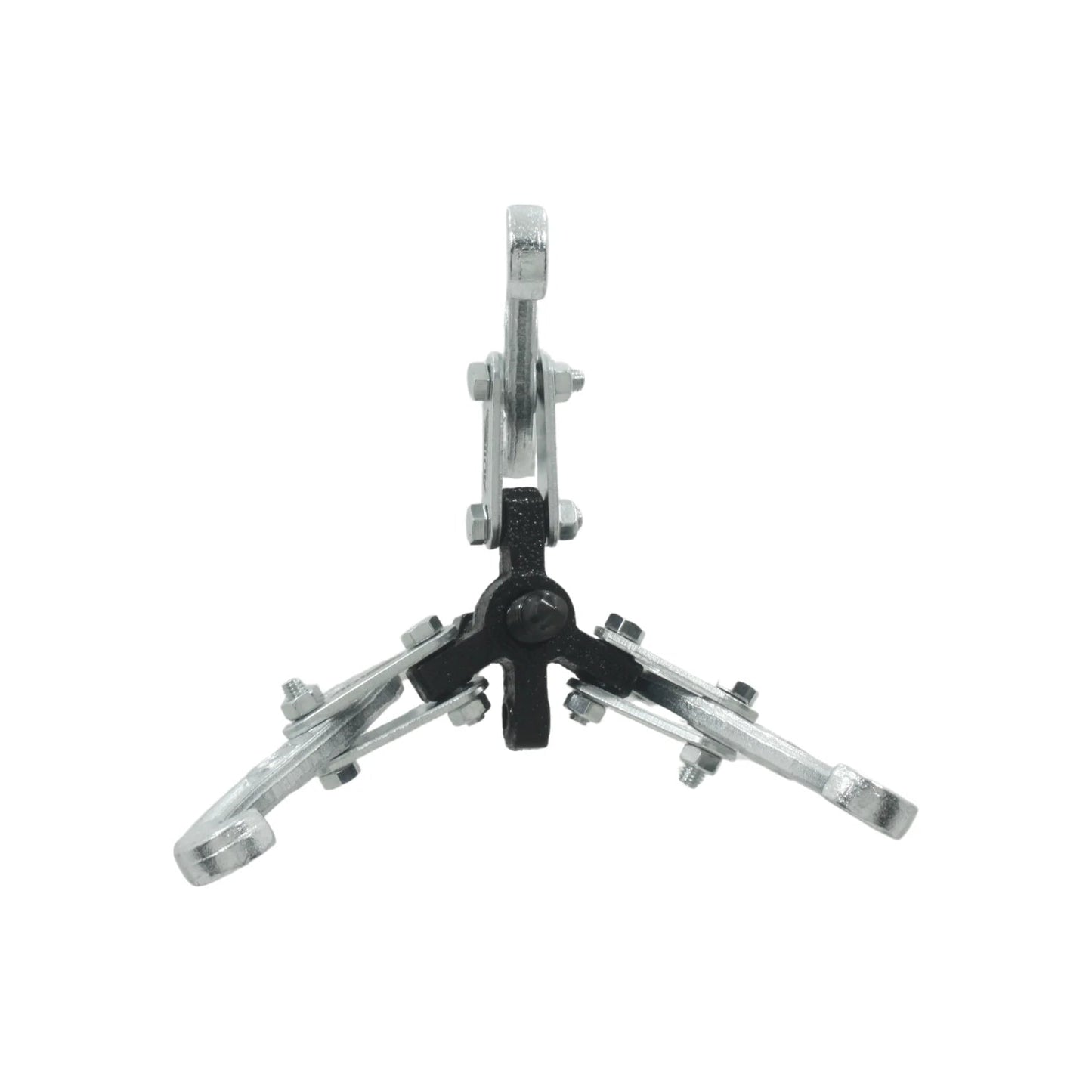 Extractor de polea de 3 mordazas, herramienta metálica para uso automotriz y mecánico, plata y negro.
