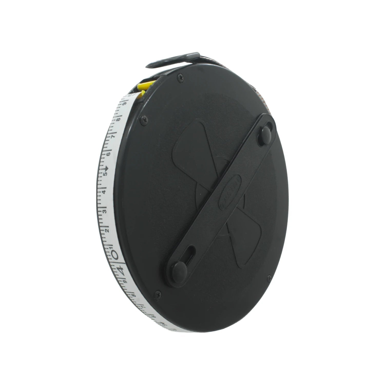 Cinta métrica de fibra de vidrio 30 metros, carcasa negra con manivela, para mediciones de construcción