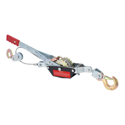 Malacate manual de cable de acero 2 toneladas, mango rojo, con ganchos de seguridad, para arrastre
