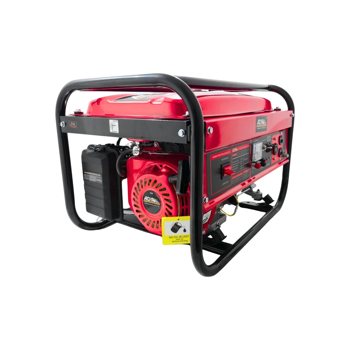 Generador portátil Adir 124 rojo 3000W 5.5HP de gasolina ideal para emergencia y obra.