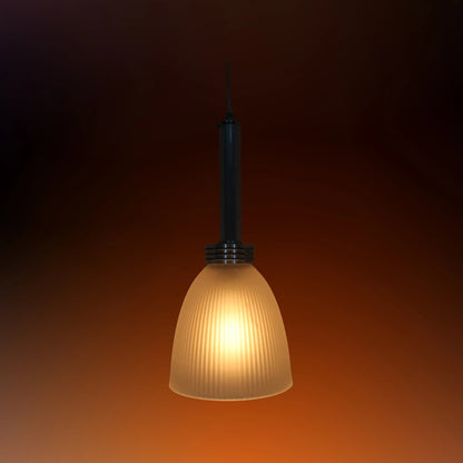 Candil colgante tulipán con difusor de cristal estriado esmerilado, luz cálida, ideal para decoración interior