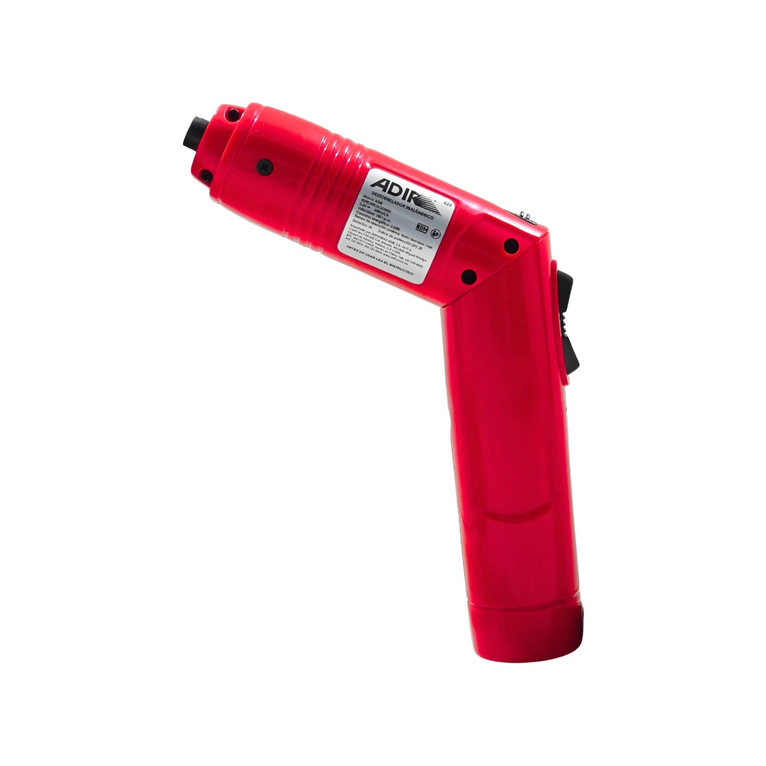 Atornillador inalámbrico Adir 3.6V rojo modelo 820, diseño articulado, ideal para trabajos de precisión.