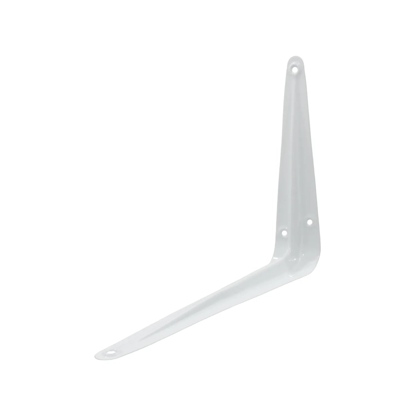 Ménsula metálica blanca 6x8 pulgadas para soporte de repisas y estantes. Ideal para montaje en pared.