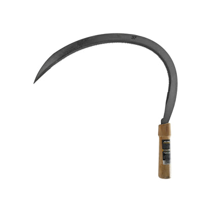 Hoz Adir dentada curva #2 de 20" con mango de madera para desbroce y trabajos agrícolas