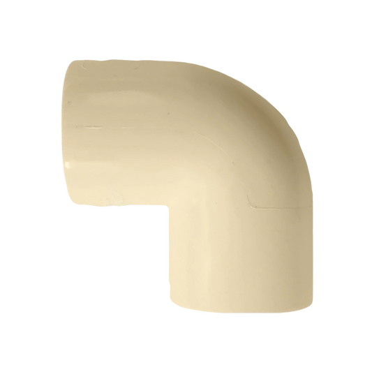 Codo CPVC de 90 grados color crema para unión de tubería de 1 pulgada (25 mm)