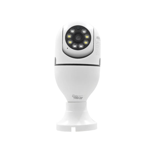 Cámara de seguridad WIFI 360° Adir 12839 blanca con LEDs de visión nocturna para vigilancia del hogar.