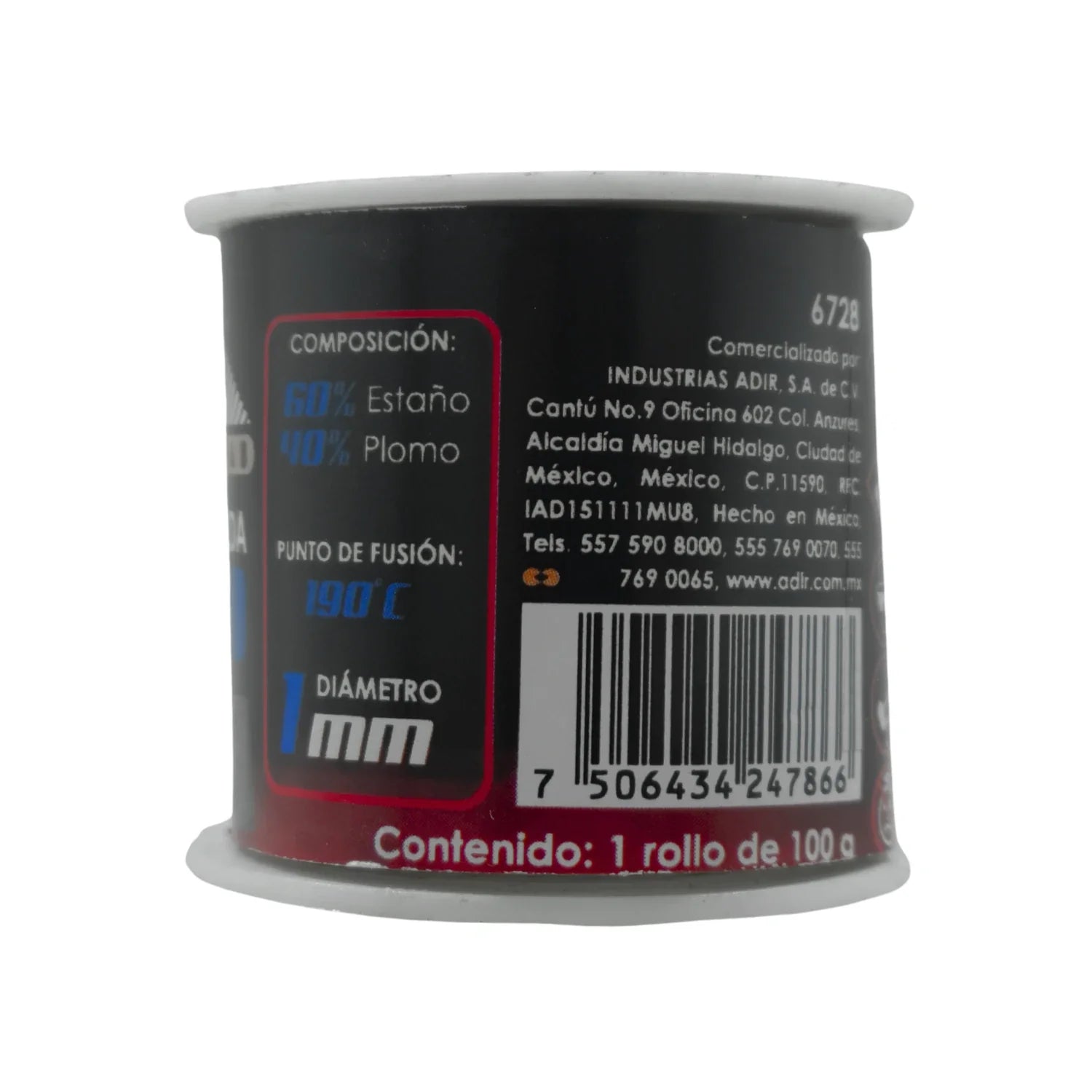 Soldadura 60/40 de 100 g Adir 6728