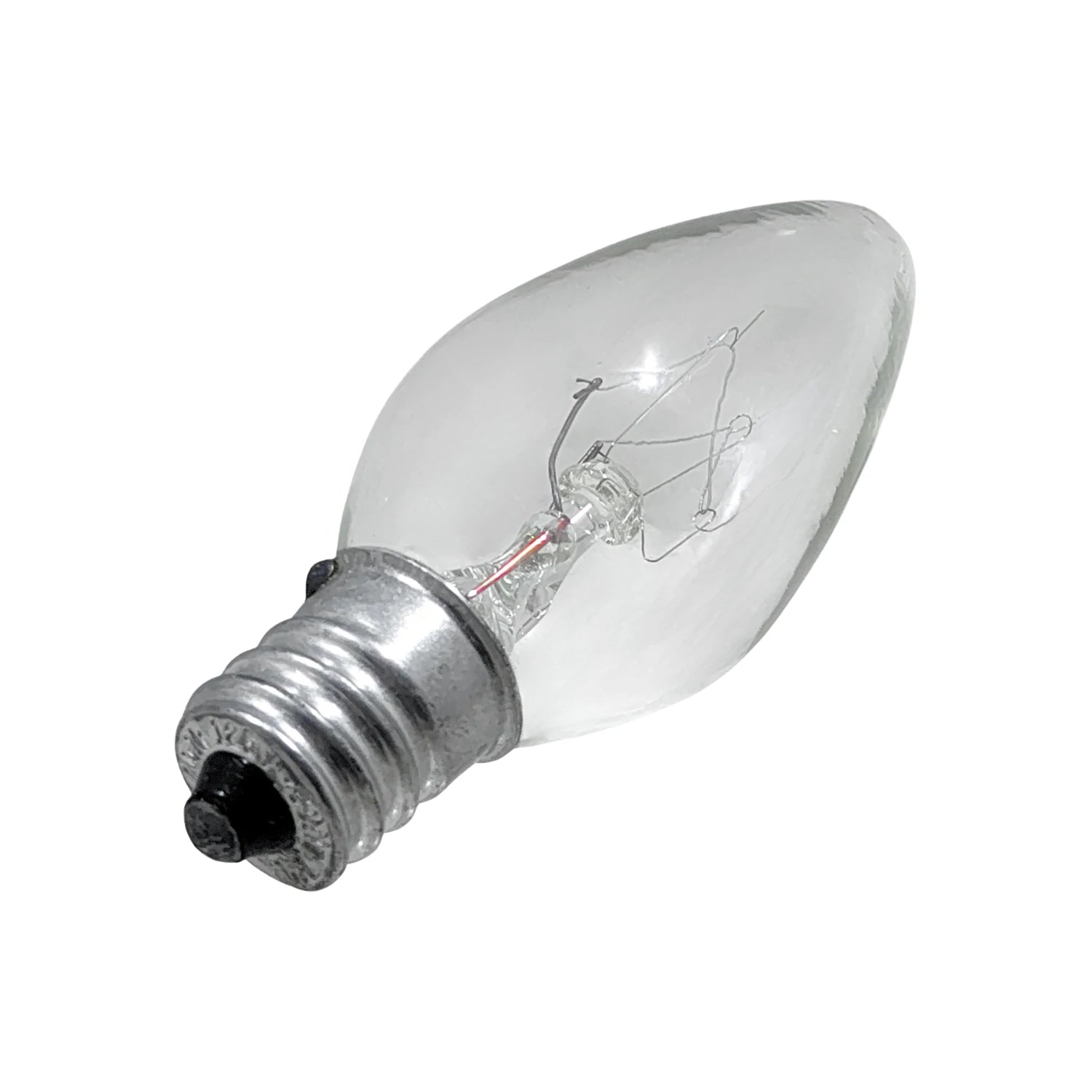 Foco incandescente transparente 7.5W con rosca E12 para candelabro y luz nocturna