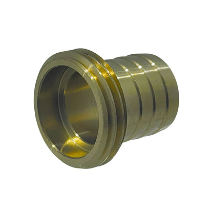 Conector de latón 3/4 hembra y espiga para manguera, ideal para conexiones de fontanería y riego.