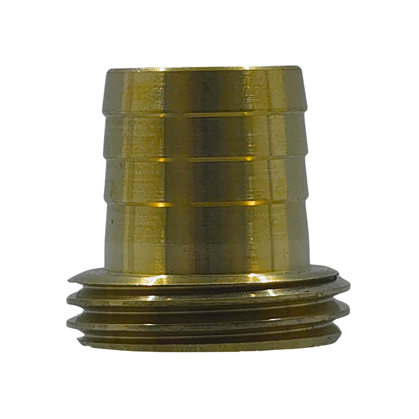 Conector de latón dorado con rosca macho para conexiones de plomería y mangueras