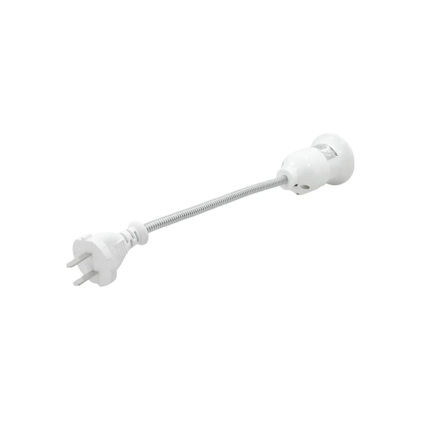 Socket Adir blanco con clavija e interruptor, cuello de ganso flexible para portalámparas, adaptador de luz.