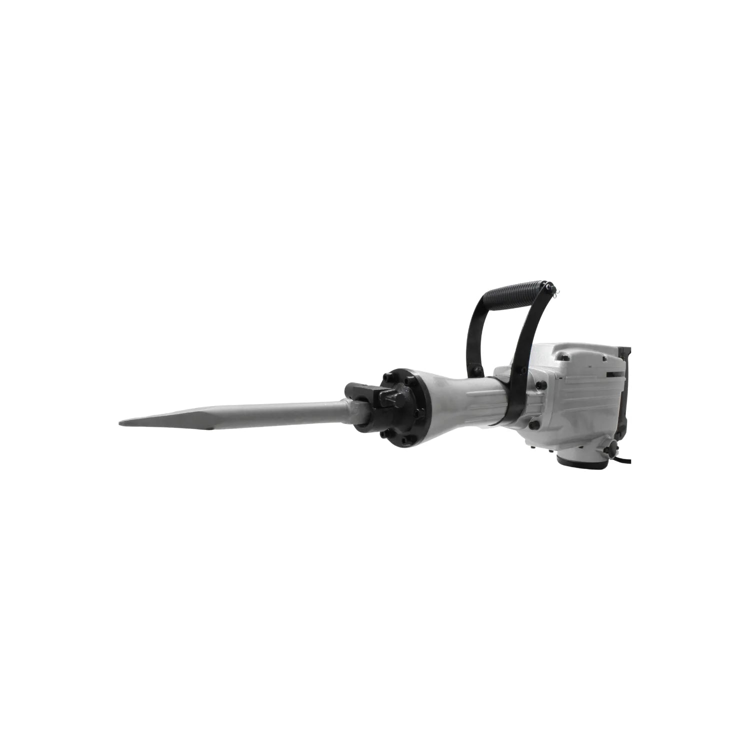 Martillo demoledor eléctrico con cincel punta para concreto y mampostería, color blanco y negro