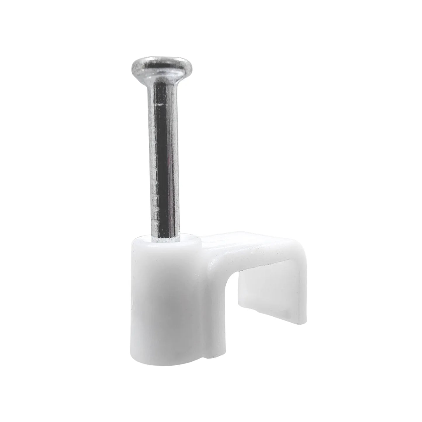 Grapa recta de cable blanca de 8.5mm con clavo de acero para fijación segura