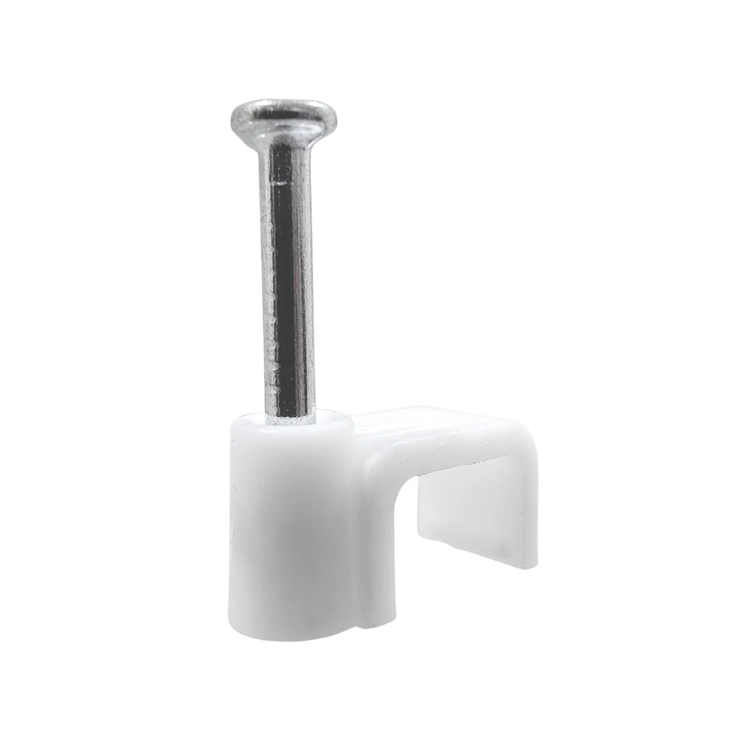 Grapa recta de cable blanca de 8.5mm con clavo de acero para fijación segura