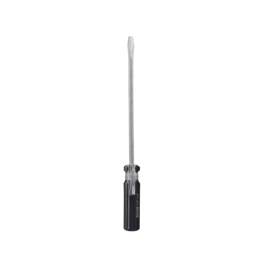 Destornillador plano TULPLUS 1/4" x 6" con mango transparente y negro para trabajos de precisión