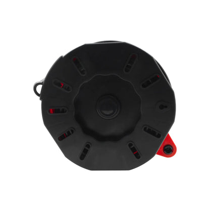 Carrete de extensión eléctrico 5m, negro, con ranuras de visualización y pieza de sujeción roja