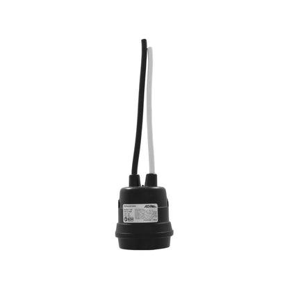 Socket Adir 1149 negro de intemperie, portalámparas resistente para uso exterior con cables.