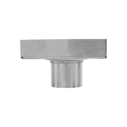 Desagüe lineal rectangular de acero inoxidable cepillado con salida de tubo acanalada para ducha
