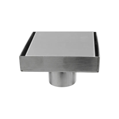 Desagüe de piso cuadrado de acero inoxidable cepillado, estilo moderno para baños y duchas