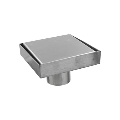 Desagüe de piso cuadrado de acero inoxidable cepillado con inserto para azulejo para ducha