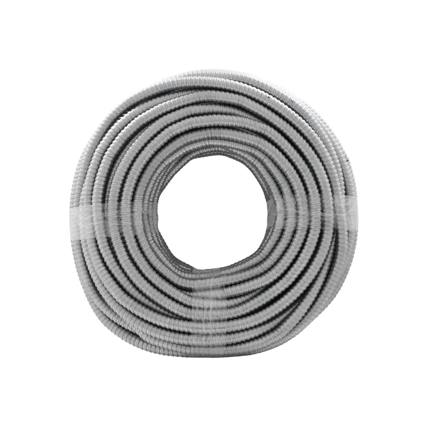 Conducto flexible corrugado metálico gris, rollo de tubo para protección de cableado eléctrico