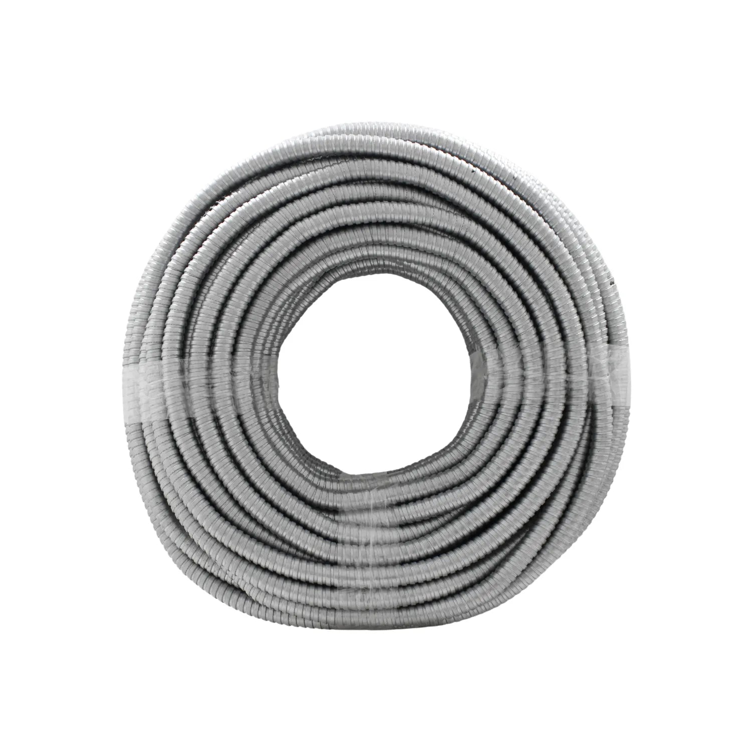 Conducto flexible corrugado metálico gris, rollo de tubo para protección de cableado eléctrico