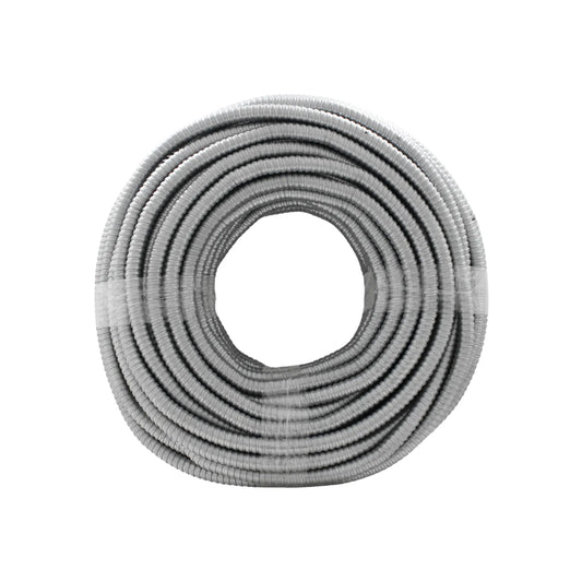 Conducto flexible corrugado metálico gris, rollo de tubo para protección de cableado eléctrico
