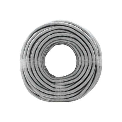 Tubo corrugado metálico flexible gris en rollo, para protección de cables eléctricos