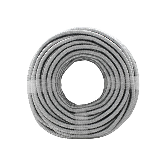 Tubo corrugado metálico flexible gris en rollo, para protección de cables eléctricos