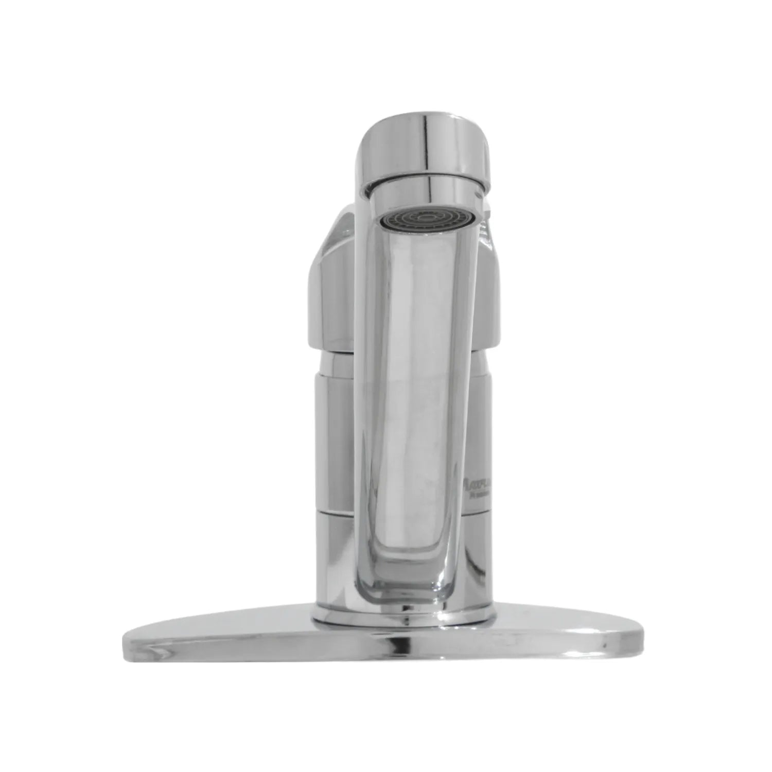 Monomando para lavabo cromado brillante con placa de cubierta marca MaxFlow para baño