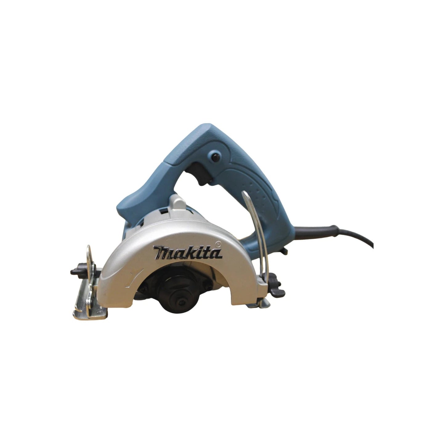 Cortadora de mármol eléctrica Makita azul y plateada, hoja de 4 3/8 pulgadas para cortes precisos
