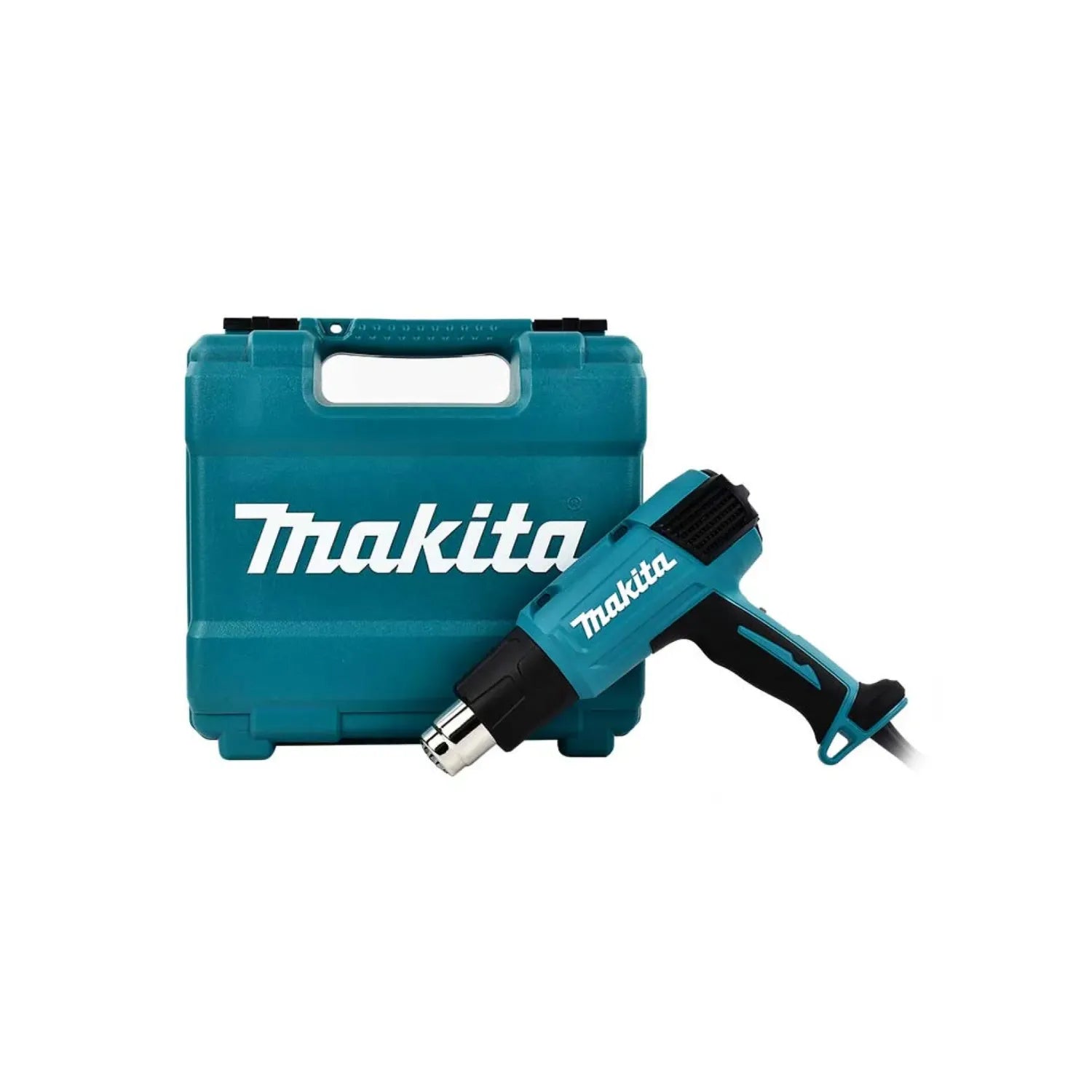 Pistola de calor Makita con maletín de transporte color turquesa herramienta eléctrica profesional de mano