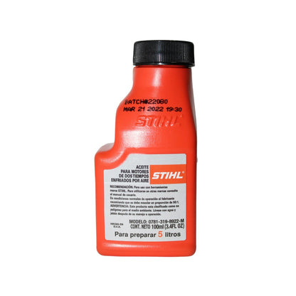 Aceite Stihl 2 tiempos 100ml para motores a gasolina, mezcla de combustible para 5 litros