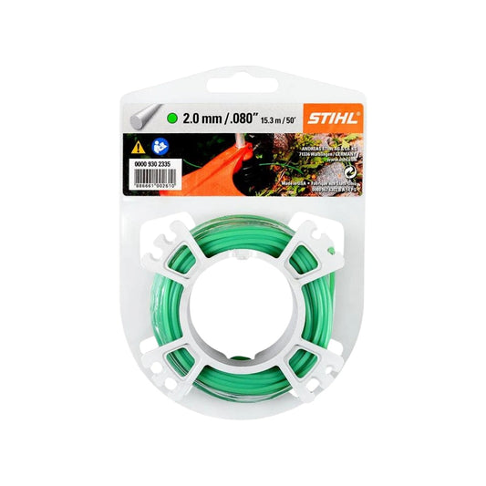 Hilo para desbrozadora Stihl verde 2.0mm (.080") x 15.3m en carrete