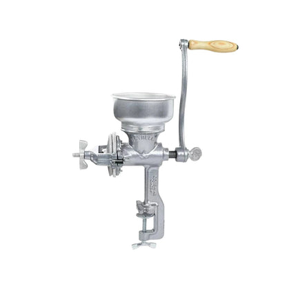 Molino de grano manual Estrella de metal, con manivela de madera y abrazadera de mesa, para moler maíz.