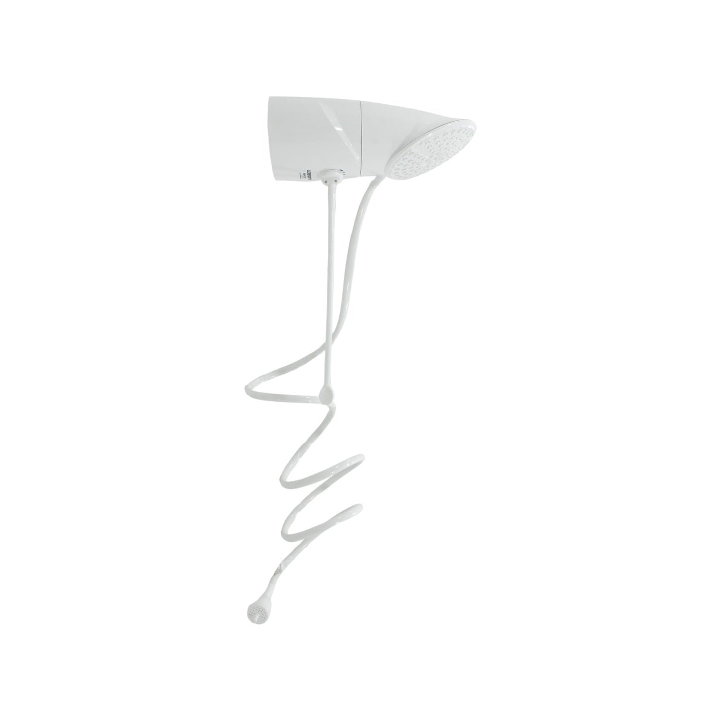 Regadera eléctrica 4400W multitemperatura blanca con manguera y ducha de mano