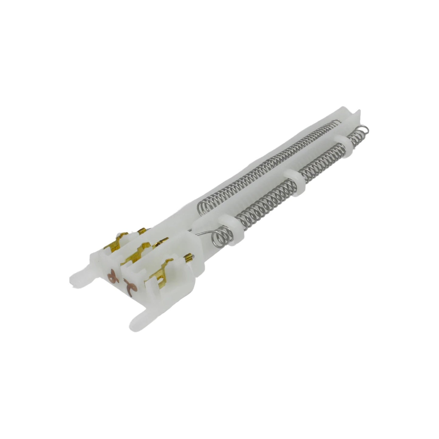 Resistencia de 4400W para regadera eléctrica, repuesto con elemento calefactor en espiral y base blanca.