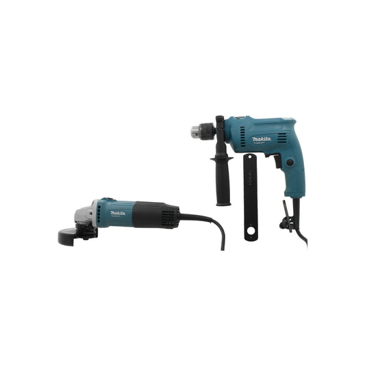 Kit rotomartillo Makita M0801 y mini esmeriladora M0901 azul-negro, herramientas eléctricas profesionales.