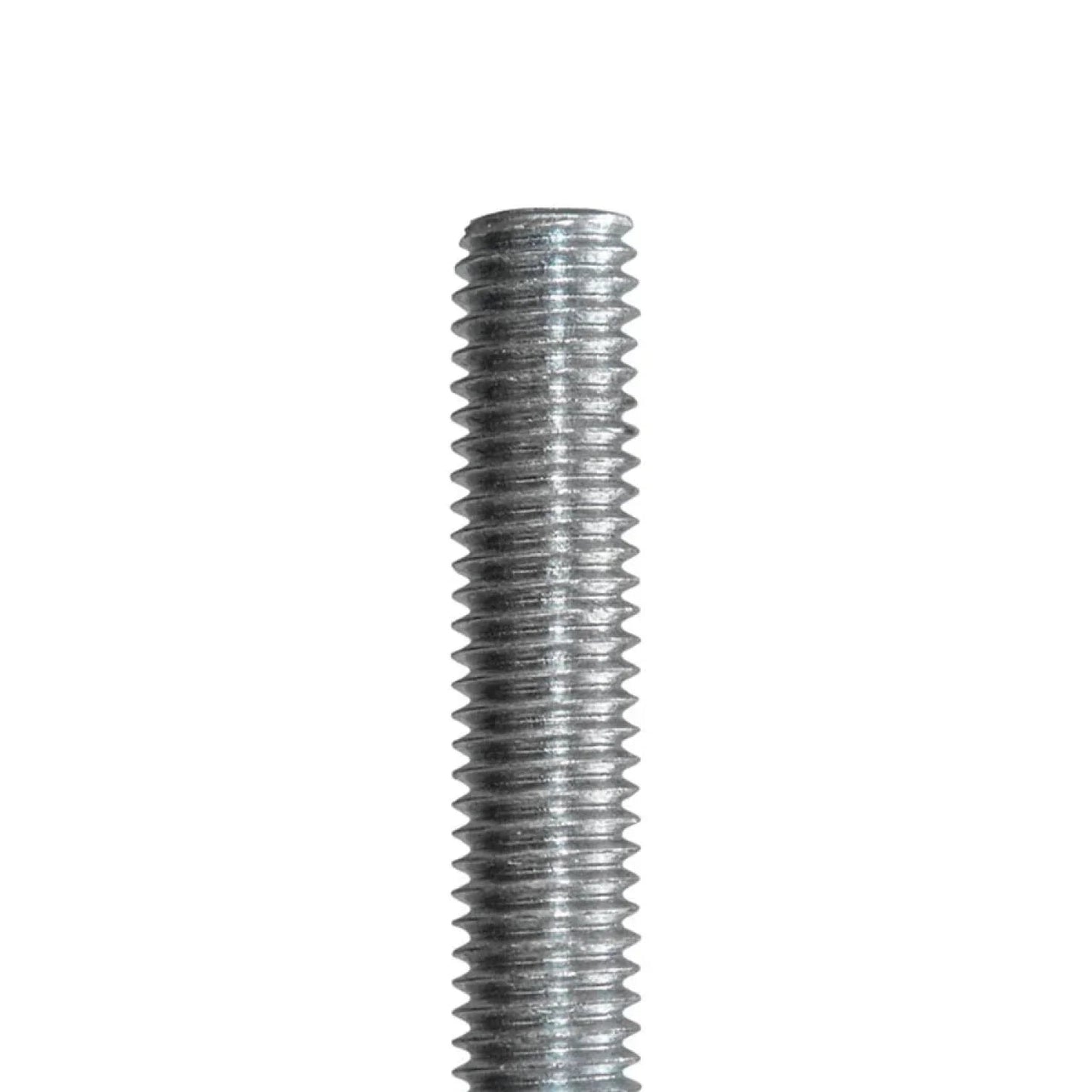 Varilla roscada de metal plateado 1/4" (6 mm) para ensamblajes y proyectos de ferretería