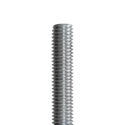 Varilla roscada de metal plateado 1/4" (6 mm) para ensamblajes y proyectos de ferretería