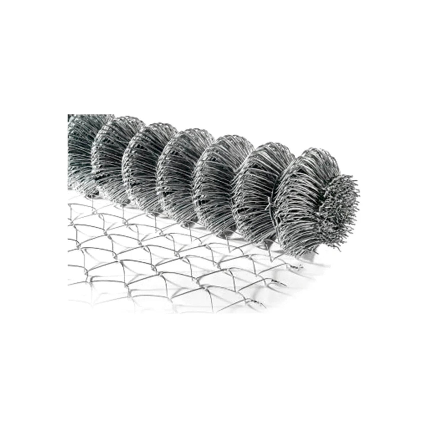 Malla ciclónica de alambre galvanizado en rollo, para cercas perimetrales y seguridad en propiedades.