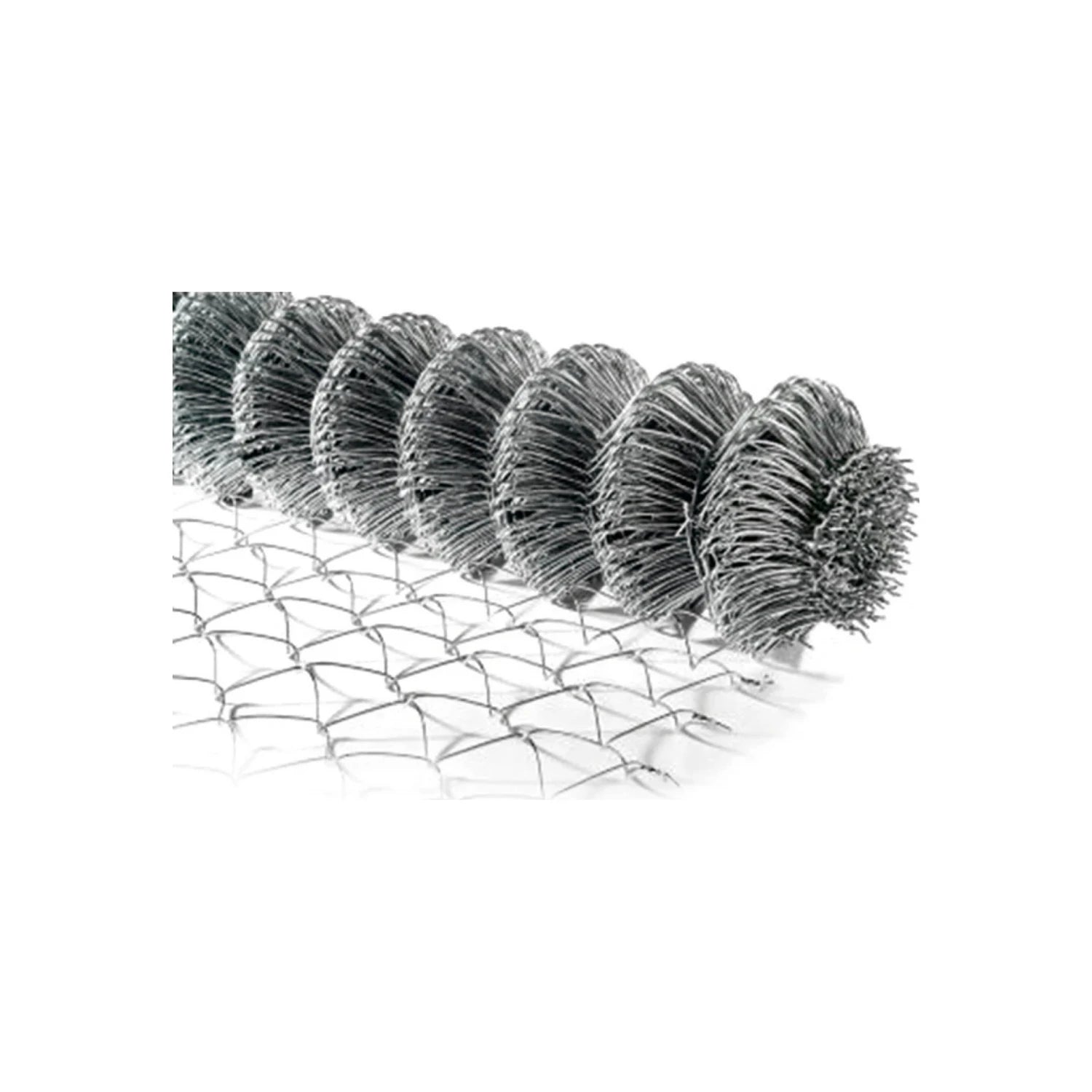 Malla ciclónica de alambre galvanizado en rollo, para cercas perimetrales y seguridad en propiedades.