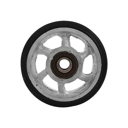 Refacción de rueda para diablo de 5 pulgadas con rin gris de rayos y llanta negra