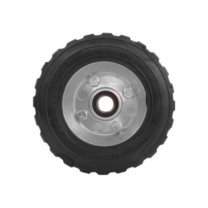 Rueda de hule negra para diablo 6 pulgadas con balero, rin metálico