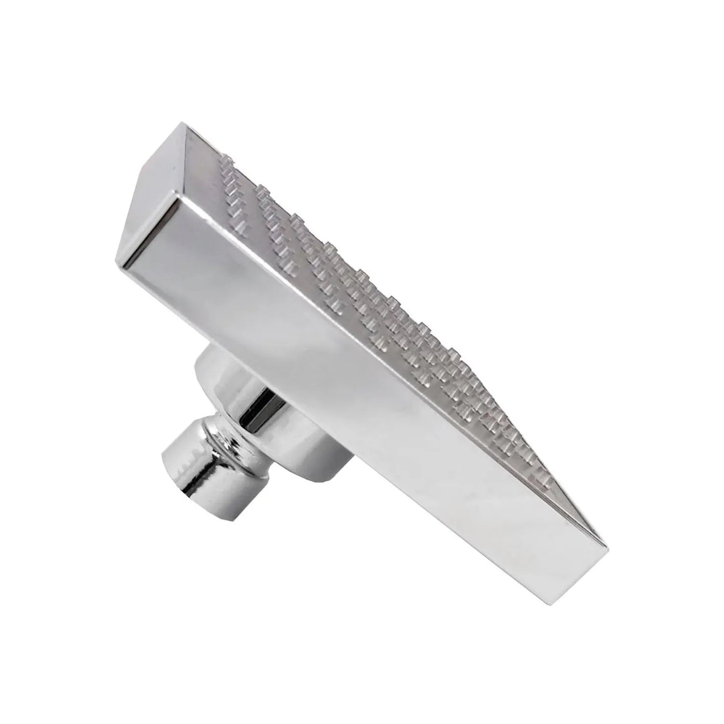 Regadera cuadrada cromada de 4 pulgadas, acabado brillante, para ducha de baño con diseño moderno