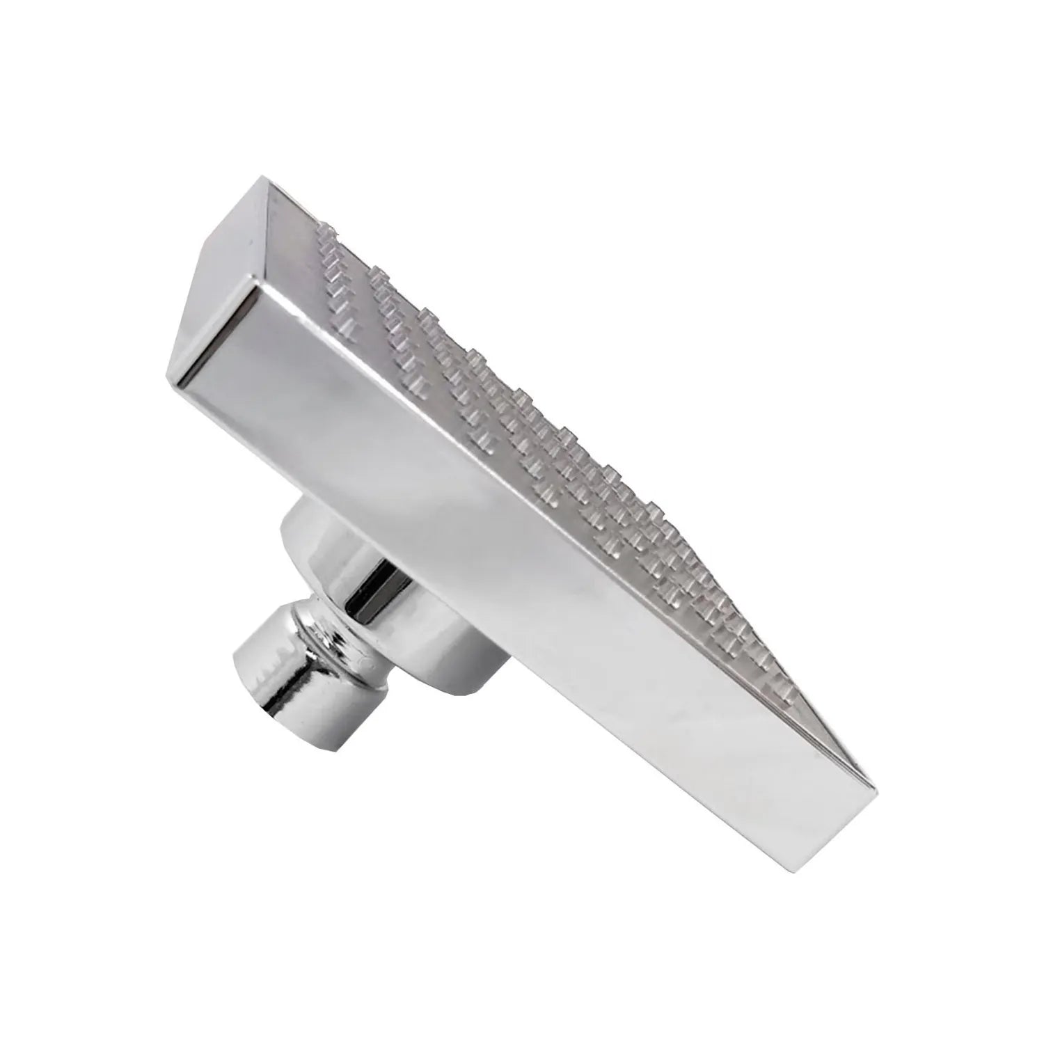 Regadera cuadrada cromada de 4 pulgadas, acabado brillante, para ducha de baño con diseño moderno