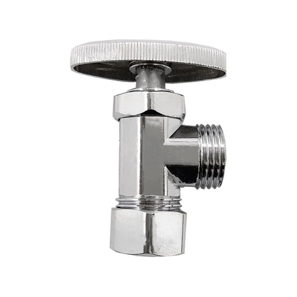 Llave angular de barril cromada 1/2" para control de flujo de agua en inodoros y lavabos