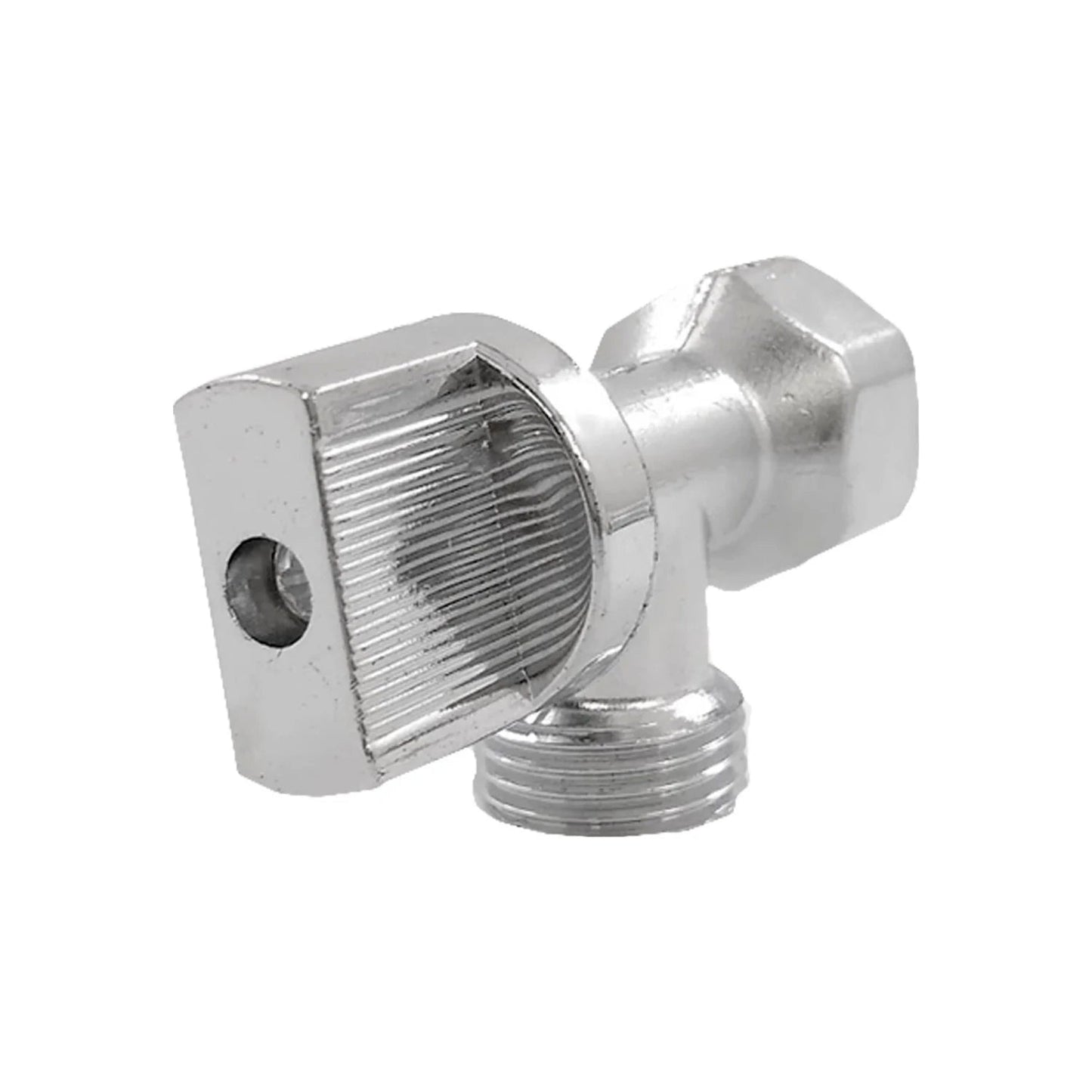 Llave angular cromada 1/4 de vuelta con rosca 1/2" para suministro de agua
