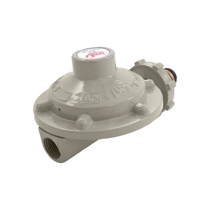 Regulador de gas IML QC16 gris con maneral, baja presión para instalaciones de gas LP y natural.