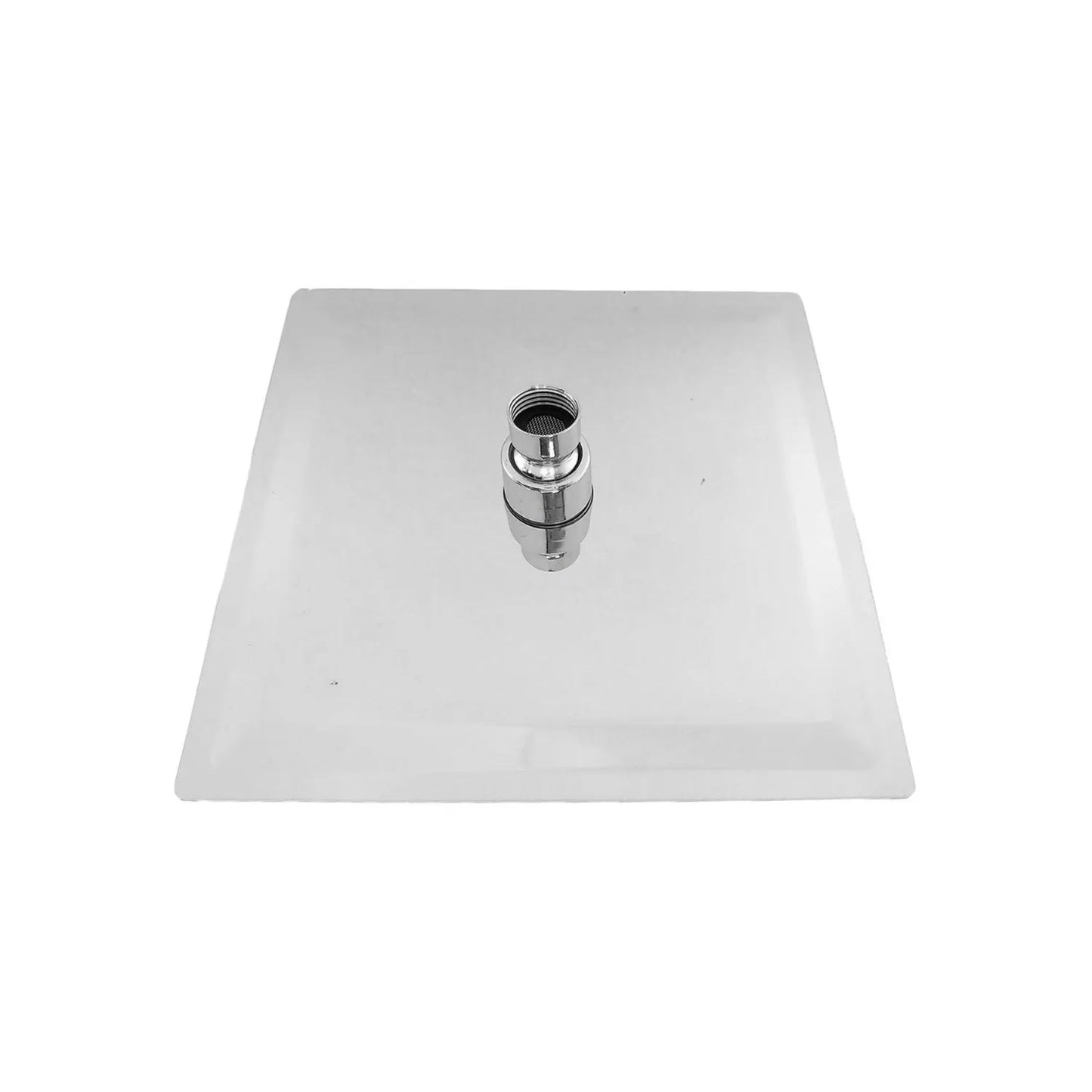 Regadera de ducha cuadrada de 8 pulgadas, acero inoxidable pulido para baño moderno, fácil instalación.